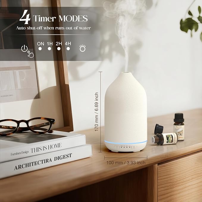 200ml Ceramic Essential Oil Diffuser, Stone Diffusers for Essential Oils, alternate product view 5