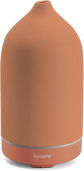 200ML Ceramic Essential Oil Diffuser - Ultrasonic Aromatherapy & Humidifier with 7-Color LED Lights, Auto Shut-Off, Brown