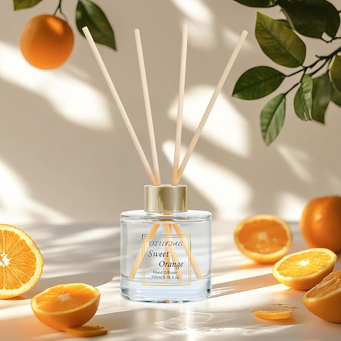 200ml Scent Diffuser with 6 Fiber Sticks, 6.76 oz Reed Diffuser Set Aromatherapy Fragrance Diffusers Air Fresheners for Home