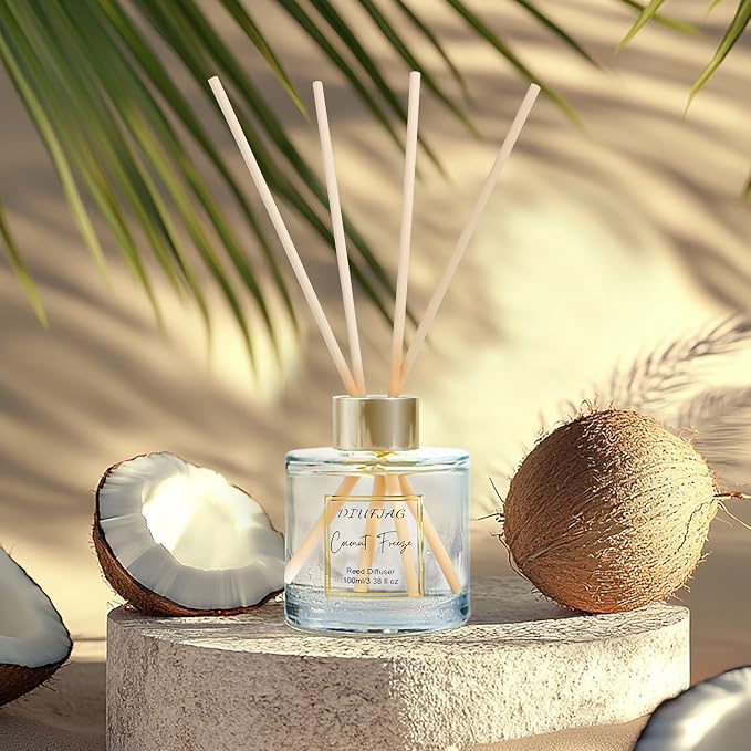 200ml Scent Diffuser with 6 Fiber Sticks, 6.76 oz Reed Diffuser Set Aromatherapy Fragrance Diffusers Air Fresheners for Home