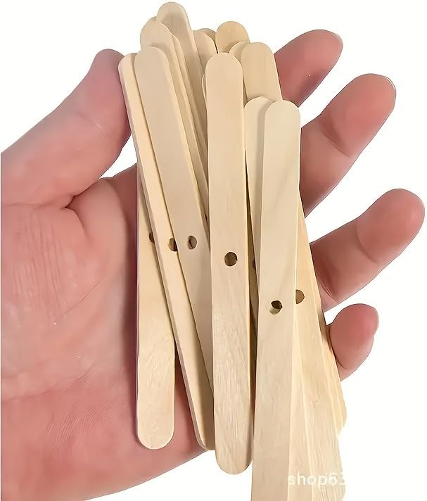 200pcs Natural Candle Wick kit,100pcs Wick Stickers with 5pcs Wick Holders and 2pcs Wick Placing Tube,for Soy Wax, Beeswax