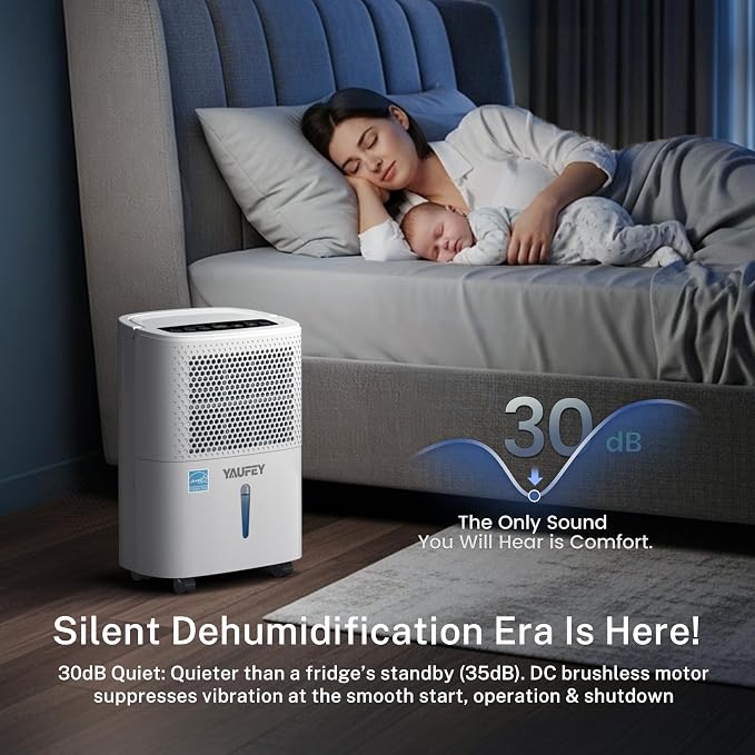 2025 Most Efficient Energy Star Dehumidifier for 2,000 Sq. Ft. Home, Basement and Large Room - Powerful, Quiet with Humidity