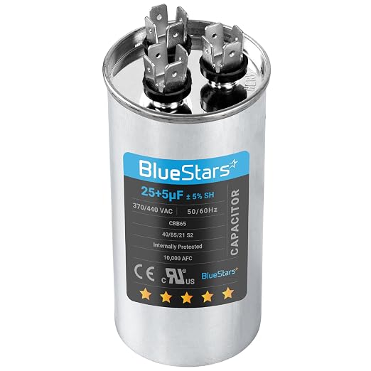 2025 Updated] 25/5 uF 25+5 MFD 370-440VAC Volts ±5% Dual Run Start Round Air Conditioner Capacitor CBB65 50/60 Hz for AC Unit