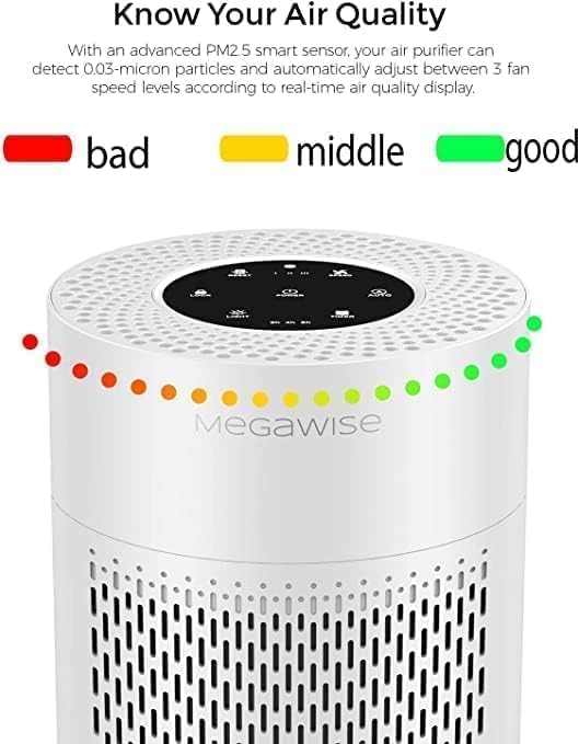 2025 Updated Version Smart Air Purifier for Home Large Room up to 1076ft2, H13 True HEPA Filter with Smart Air Quality