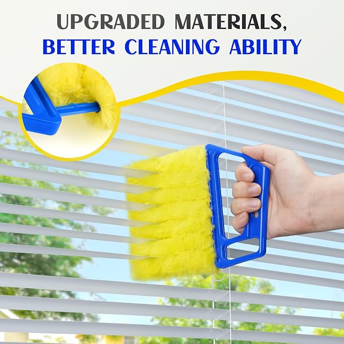 2025 Upgrade 2PCS Blind Cleaner Duster Tool, Window Blinds Cleaner Microfiber Washable,7 Fingers Blind dusters, alternate