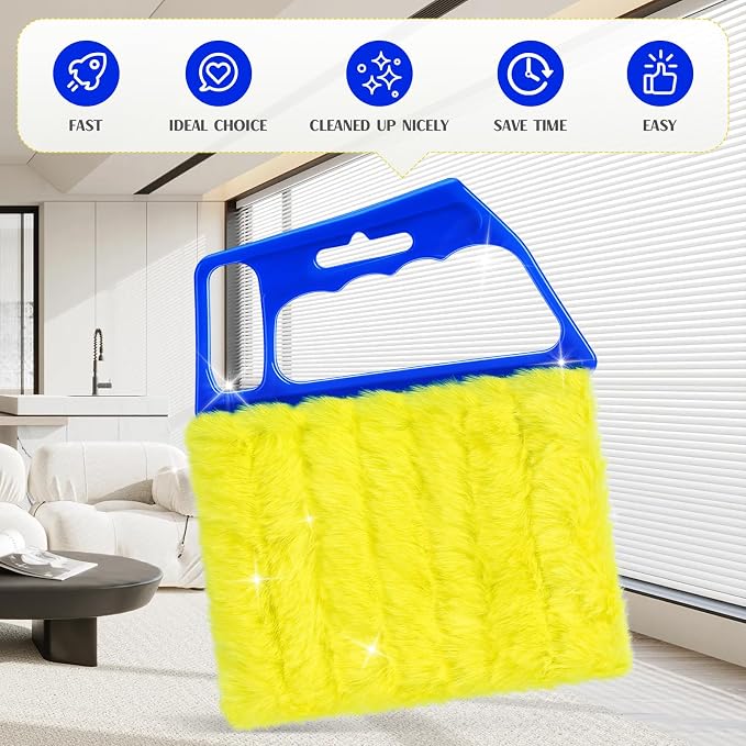 2025 Upgrade 2PCS Blind Cleaner Duster Tool, Window Blinds Cleaner Microfiber Washable,7 Fingers Blind dusters, alternate