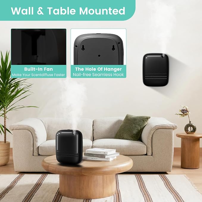 2025 Upgraded 2000 Sq.Ft Coverage HVAC Waterless Essential Oil Diffuser with Bluetooth Control, 400ML Capacity for Whole
