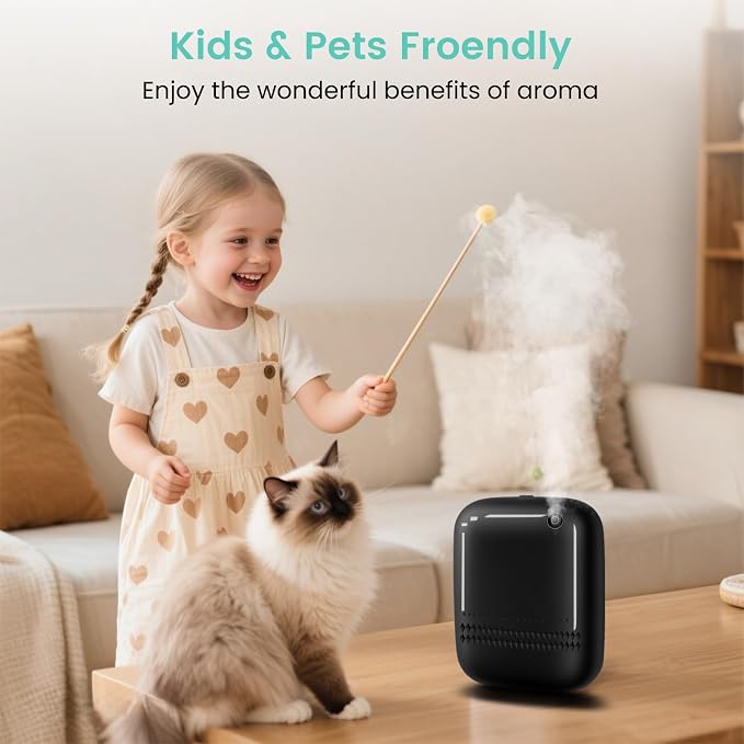 2025 Upgraded 2000 Sq.Ft Coverage HVAC Waterless Essential Oil Diffuser with Bluetooth Control, 400ML Capacity for Whole