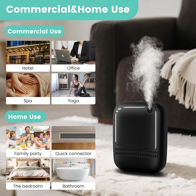 2025 Upgraded 2000 Sq.Ft Coverage HVAC Waterless Essential Oil Diffuser with Bluetooth Control, 400ML Capacity for Whole