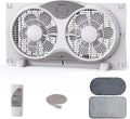 2026 9 Inch Twin Window Fan – Quiet, Reversible Airflow, 3 Speeds, Adjustable Width 23.5"-37", ETL Certified for