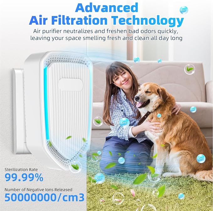 2026 Air Ionizer Plug In-8Pack Negative Ion Air Purifiers Ionizer,Quiet Air Freshener Indoor Portable Cleaner,Wall Plug