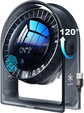 2026 New Desk Fan, Quiet Air Circulator Mini Fan for Bedroom, Portable Smart Display USB Fan, 4 Speeds Strong Airflow