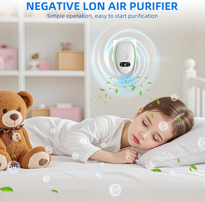 2026 Upgraded Air Ionizers for Dust Mites Smoke Pet Odor Plug in Air Purifiers for Home Silent Ionizer Air Cleaners & Room