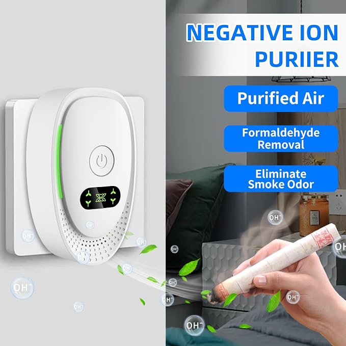 2026 Upgraded Air Ionizers for Dust Mites Smoke Pet Odor Plug in Air Purifiers for Home Silent Ionizer Air Cleaners & Room