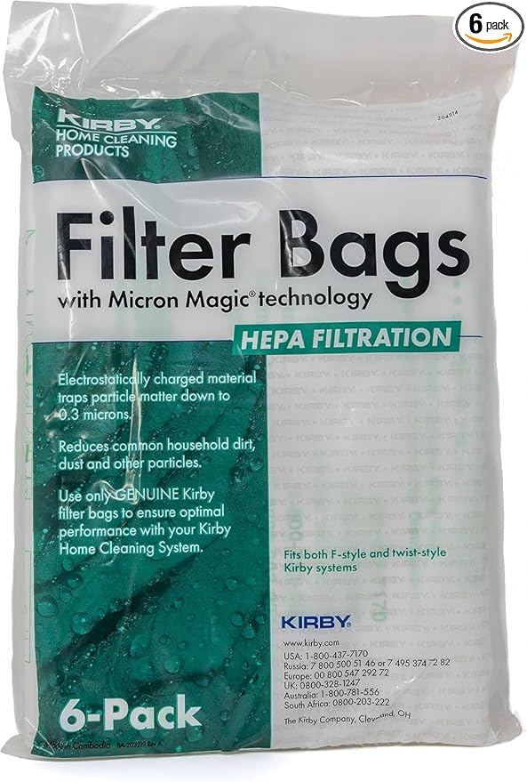 204814 Micron Magic HEPA Filter Plus Bags, 6, White Vacuum Bags White, product image
