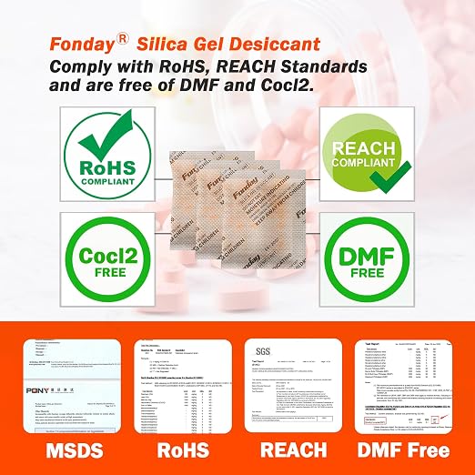 20g x 50 packs Rechargeable Silica Gel Desiccant Packets Fast Reactivate Desiccant Bags Moisture Absorbers for Storage Bins