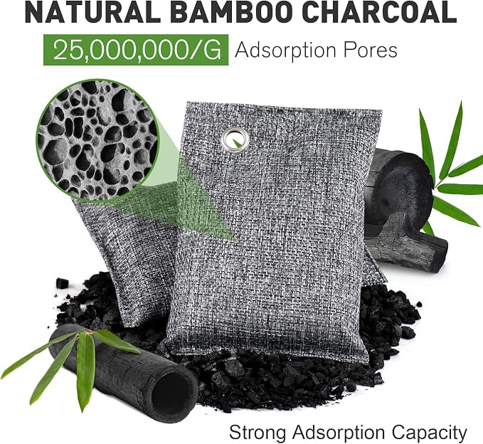 20Pack Activated Charcoal Odor Absorber, Odor Eliminator for Strong 0dor,Shoe Deodorizer,Bamboo Charcoal Air Purifying For