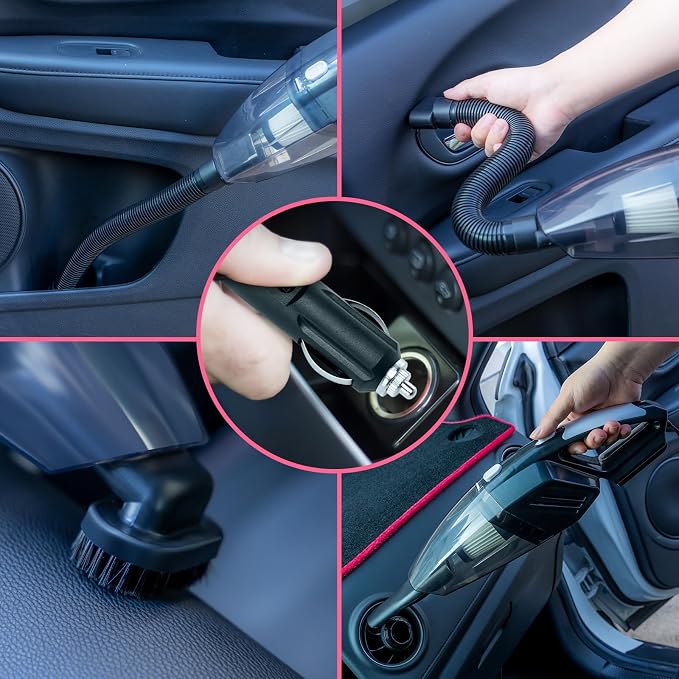 20Pcs Car Cleaning Wash Kit Interior Detailing Cleaner Kit with High Power Handheld Vacuum, Brush Set, Windshield Tool
