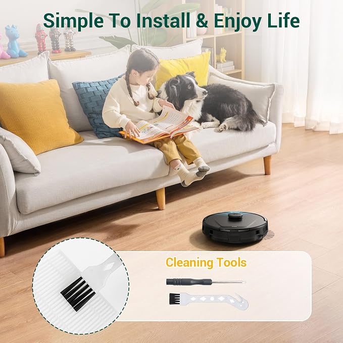 20Pcs Replacement Accessory kit for L60 Series, L50 Series Robot Vacuums Parts, 2 Roller Brush, 8 HEPA Filters and