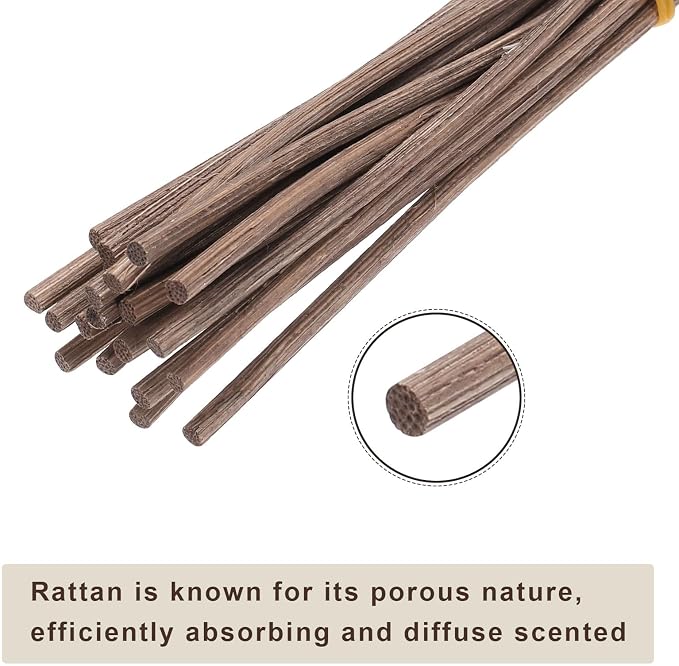 20Pcs Wavy Rattan Reed Diffuser Sticks, 28cm/11 Natural Wooden Rattan Fragrance Diffuser Refill Sticks Replacement for Home