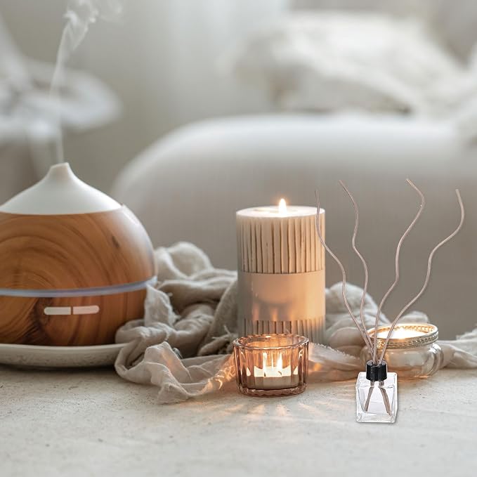 20Pcs Wavy Rattan Reed Diffuser Sticks, 28cm/11 Natural Wooden Rattan Fragrance Diffuser Refill Sticks Replacement for Home