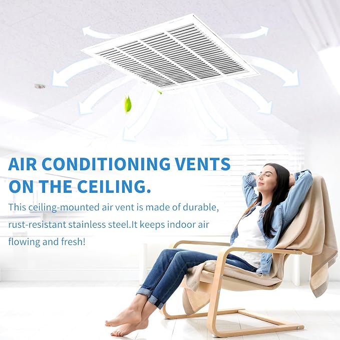 20x10 Return Air Grille [Duct Opening Size],Return Air Vent Cover for Wall Or Ceiling,Steel Return Air Filter Grilles