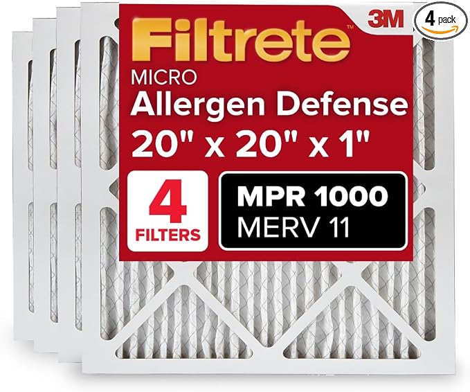 20x20x1 AC Furnace Air Filter, MERV 11, MPR 1000, Micro Allergen Defense, product image