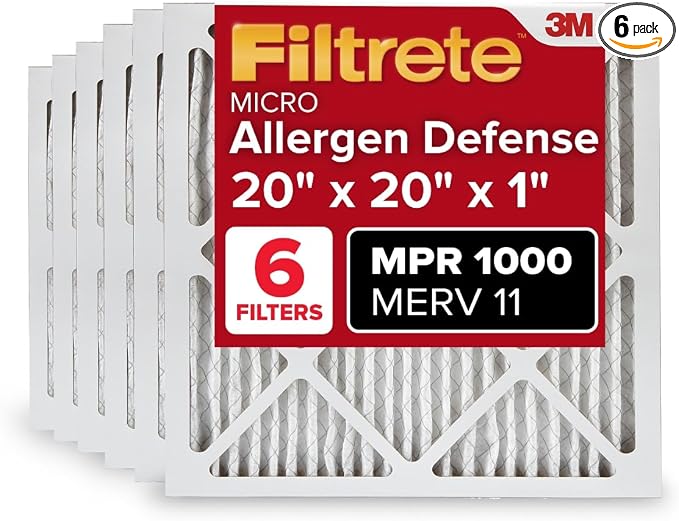 20x20x1 AC Furnace Air Filter, MERV 11, MPR 1000, Micro Allergen Defense, product image