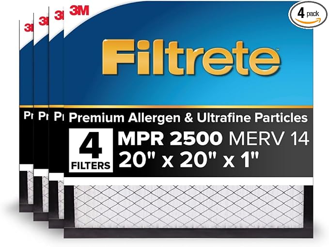 20x20x1 AC Furnace Air Filter, MERV 14, MPR 2500, High Performance Premium Allergen, Ultrafine Particles, product image