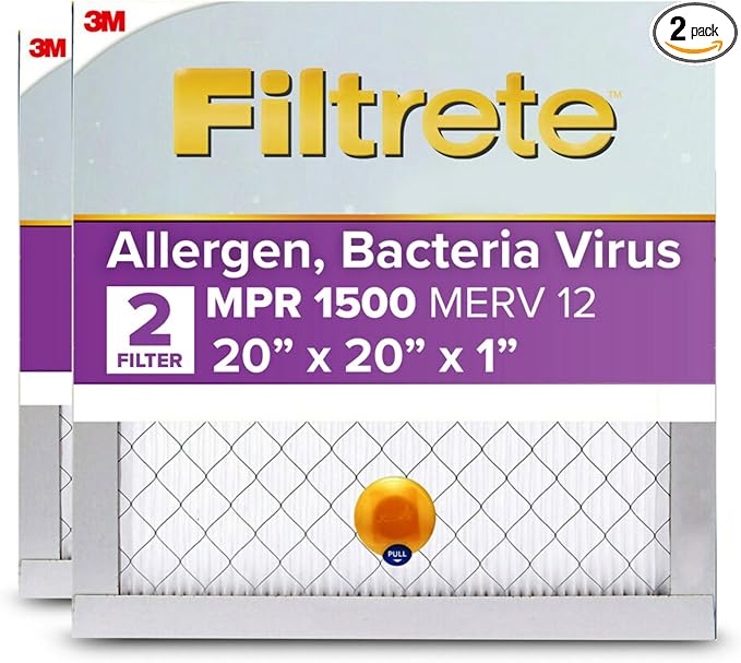 20x20x1 AC Furnace SMART Air Filter, MERV 12, MPR 1500, Track Filter Life With Bluetooth Enabled Sensor, CERTIFIED asthma &