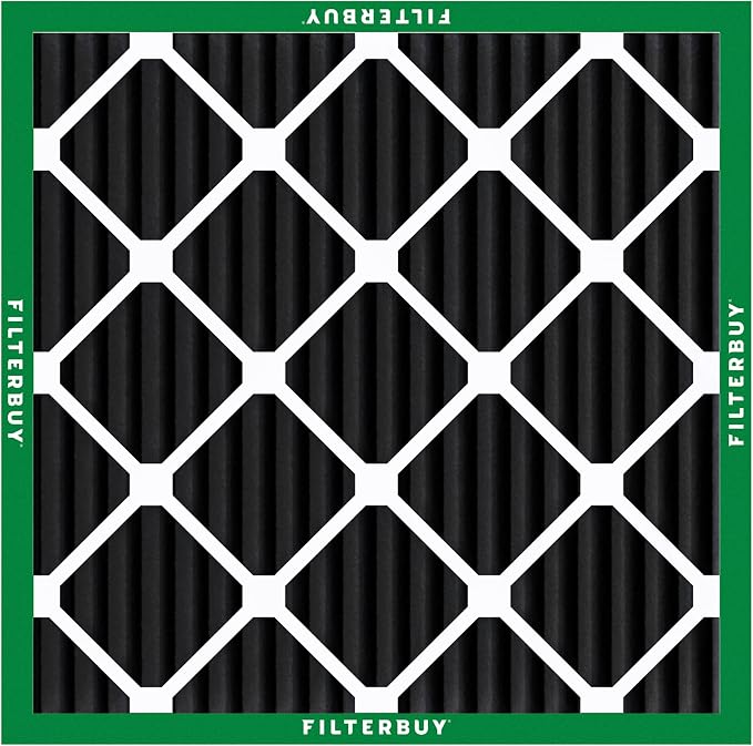 20x20x1 Air Filter MERV 10 Odor & Allergy Defense with Activated Carbon (5-Pack), Electrostatic Pleated HVAC AC Furnace
