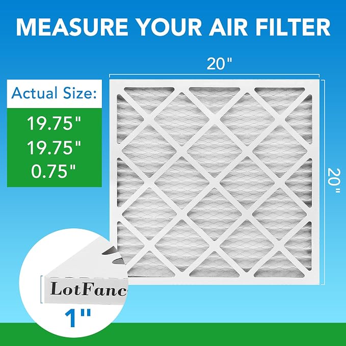20x20x1 Air Filter MERV 11 4-Pack, Electrostatic Pleated AC Furnace Air Filter, Captures Dust, Smog & Pet Dander, Actual