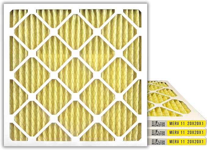 20x20x1 Enhanced Defense MERV 11 Pleated HVAC Air Conditioner Furnace Replacement Air Filter, 4-Pack (Actual