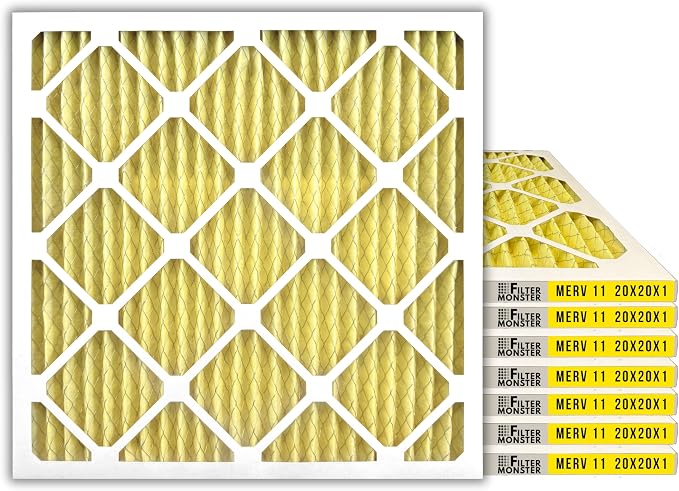 20x20x1 Enhanced Defense MERV 11 Pleated HVAC Air Conditioner Furnace Replacement Air Filter, 8-Pack (Actual