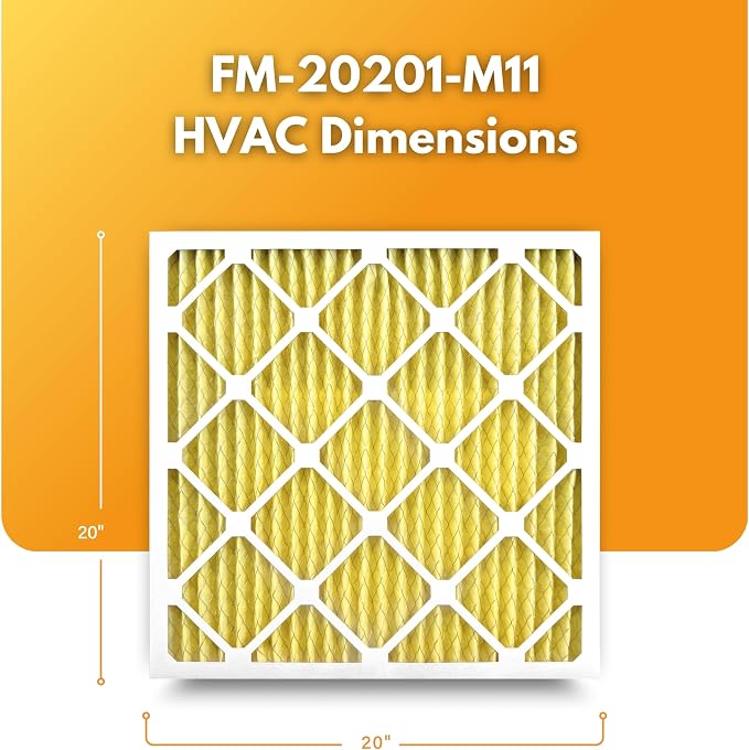 20x20x1 Enhanced Defense MERV 11 Pleated HVAC Air Conditioner Furnace Replacement Air Filter, 8-Pack (Actual, alternate view