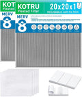 20x20x1 Reusable Air Filter Kit: Includes 4 replaceable MERV 13 filter pads and MERV 8 electrostatic aluminum mesh filter