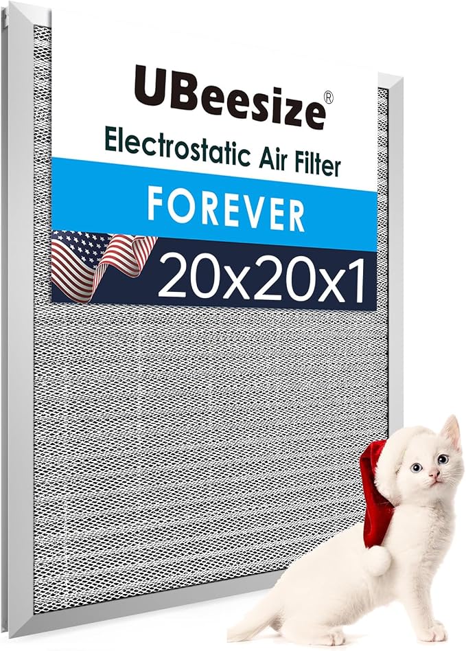 20x20x1 Reusable Air Filter - Washable, MERV 8,Permanent, Electrostatic - Lasts a Lifetime - Enjoy Fresher Air in Home and