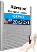 20x20x1 Reusable Air Filter - Washable, MERV 8,Permanent, Electrostatic - Lasts a Lifetime - Enjoy Fresher Air in Home and