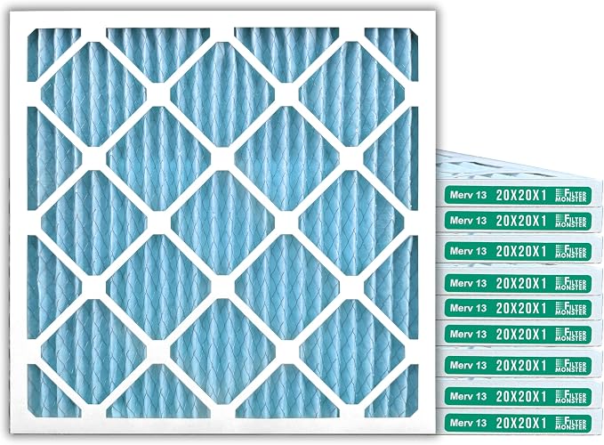 20x20x1 Ultimate Defense MERV 13 Pleated HVAC Air Conditioner Furnace Replacement Air Filter, 12-Pack (Actual Filter