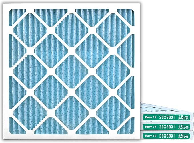 20x20x1 Ultimate Defense MERV 13 Pleated HVAC Air Conditioner Furnace Replacement Air Filter, 4-Pack (Actual