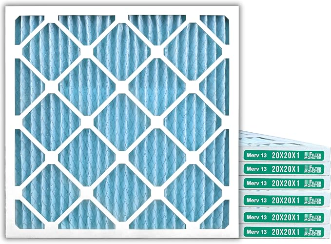 20x20x1 Ultimate Defense MERV 13 Pleated HVAC Air Conditioner Furnace Replacement Air Filter, 8-Pack (Actual