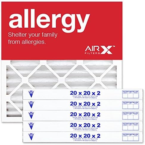 20x20x2 Air Filter MERV 11 Pleated HVAC AC Furnace Air Filter, Allergy 6-Pack, Made in the USA, product image