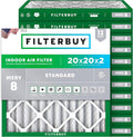 20x20x2 Air Filter MERV 8 Essential Dust & Allergy Defense (12-Pack), Electrostatic Pleated HVAC AC Furnace