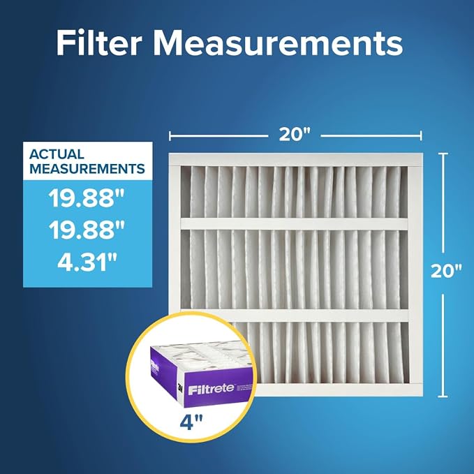 20x20x4 AC Furnace Air Filter, MPR 1550, MERV 12, Fits, CERTIFIED Asthma & Allergy Friendly, alternate product view