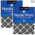20x20x4 (Actual Size: 19 1/2 x 19 1/2 x 3 5/8) Pleated Air Filter MERV 12 Plus Carbon 2 Pack, product image