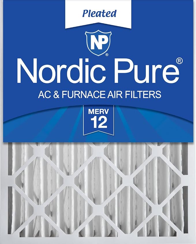 20x20x4 (Actual Size: 19 1/2 x 19 1/2 x 3 5/8) Pleated MERV 12 Air Filter 1 Pack, product image