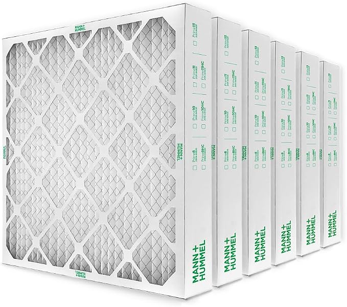 20x20x4 MERV 8 Pleated HVAC AC Furnace Air Filters. Case of 6. (Exact Size: 19.5 x 19.5 x 3.75 Inches), product image