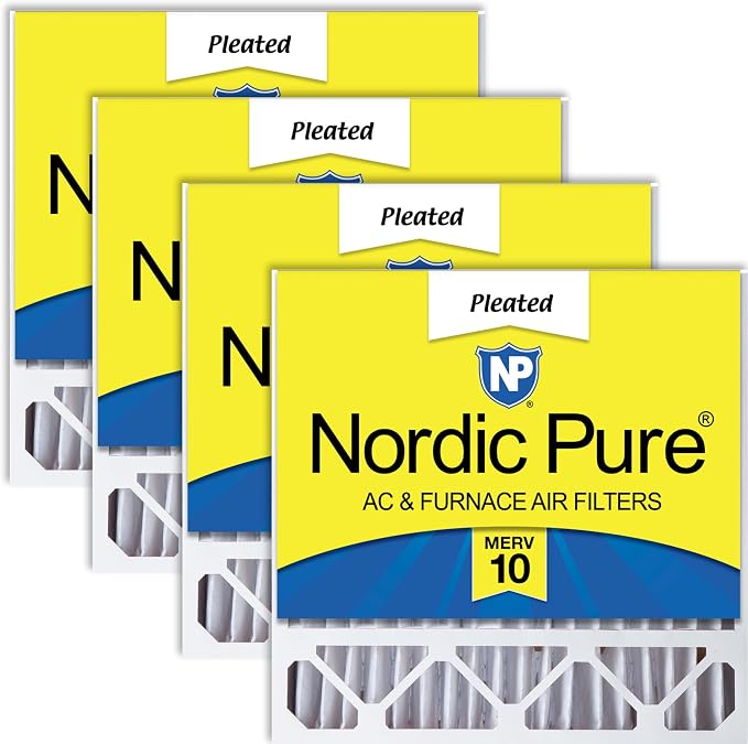 20x20x5 (Actual Size: 19 5/8 x 19 7/8 x 4 3/8) /Lennox Replacement MERV 10 Air Filters 4 Pack