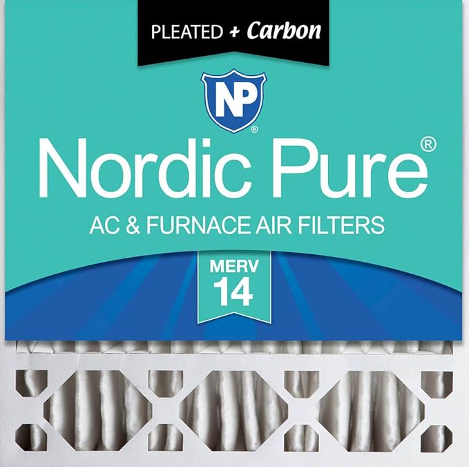 20x20x5 (Actual Size: 19 5/8 x 19 7/8 x 4 3/8) Replacement Furnace Filters MERV 14 Plus Carbon 1 Pack
