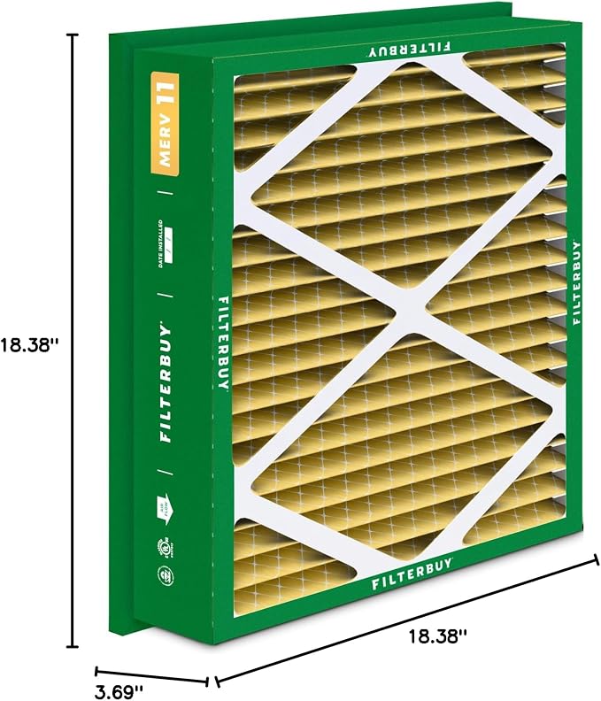 20x20x5 Air Filter MERV 11 Superior Pet & Allergy Defense (4-Pack), Electrostatic Pleated HVAC AC Furnace Filters for